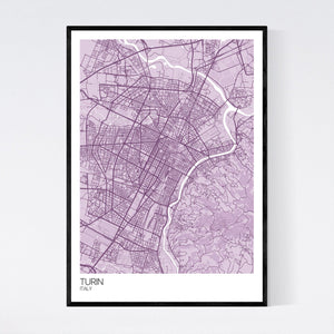 Turin City Map Print