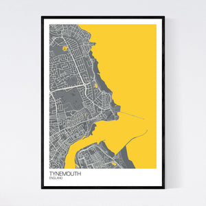 Tynemouth Town Map Print