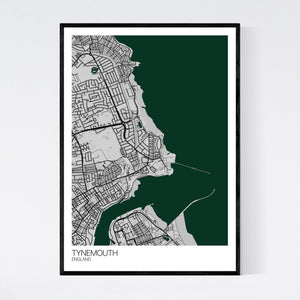 Tynemouth Town Map Print