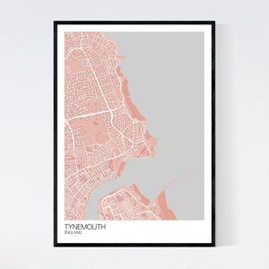 Tynemouth Town Map Print