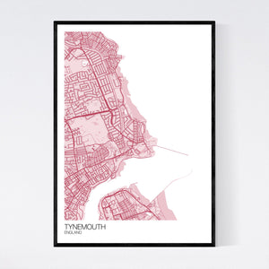 Tynemouth Town Map Print