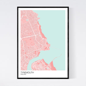Tynemouth Town Map Print