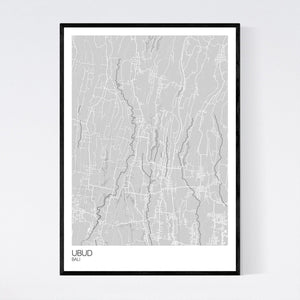 Ubud Town Map Print