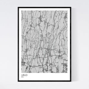 Ubud Town Map Print
