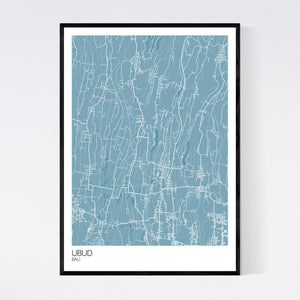 Ubud Town Map Print