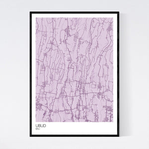Ubud Town Map Print