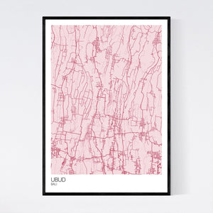 Ubud Town Map Print