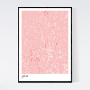 Ubud Town Map Print