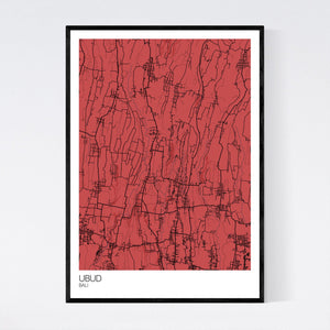 Ubud Town Map Print