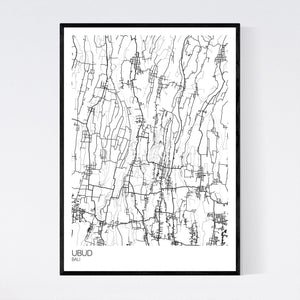 Ubud Town Map Print