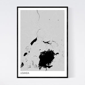 Uganda Country Map Print