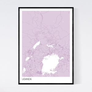 Uganda Country Map Print