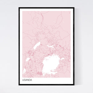 Uganda Country Map Print