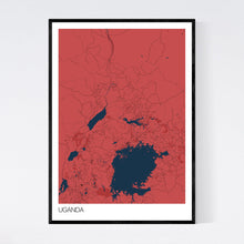 Load image into Gallery viewer, Uganda Country Map Print
