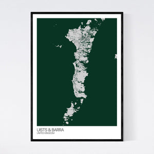 Uists & Barra Island Map Print