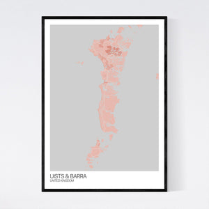 Uists & Barra Island Map Print