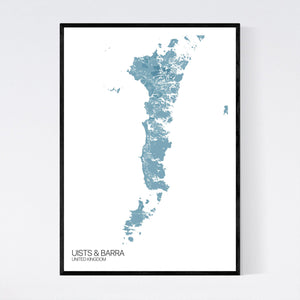 Uists & Barra Island Map Print