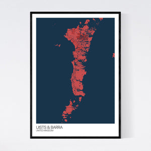 Uists & Barra Island Map Print