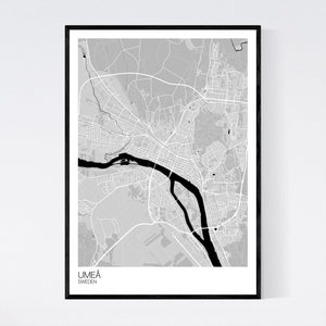 Umeå City Map Print