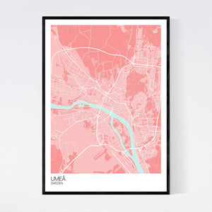 Umeå City Map Print