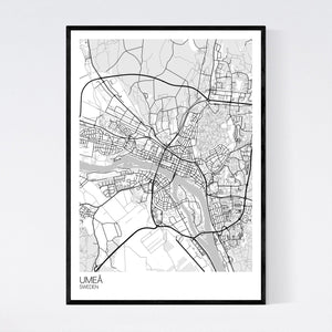 Umeå City Map Print