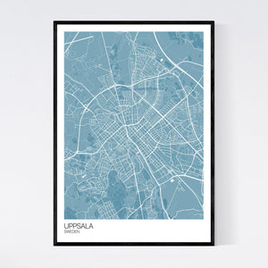 Uppsala City Map Print