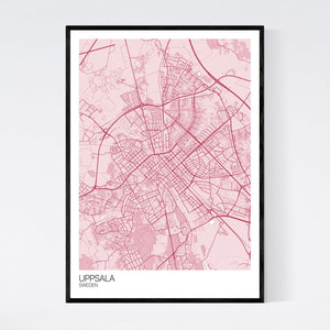 Uppsala City Map Print