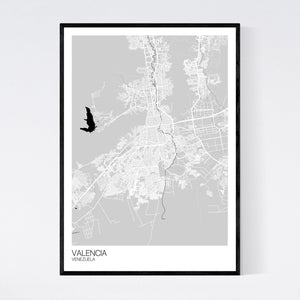 Valencia City Map Print
