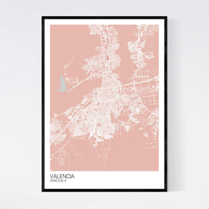 Valencia City Map Print