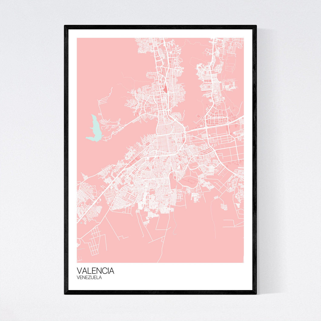 Valencia City Map Print