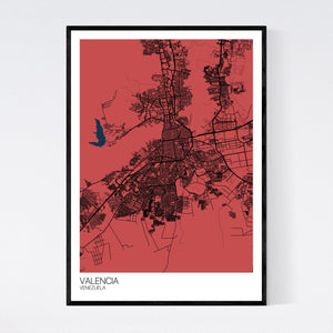 Valencia City Map Print