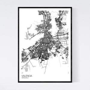 Map of Valencia, Venezuela