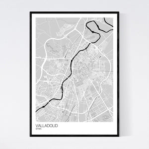 Valladolid City Map Print