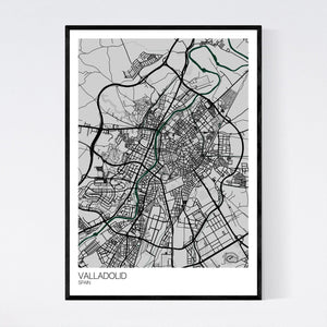 Valladolid City Map Print
