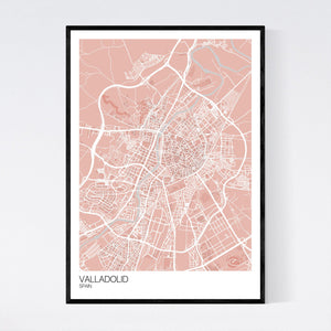 Valladolid City Map Print