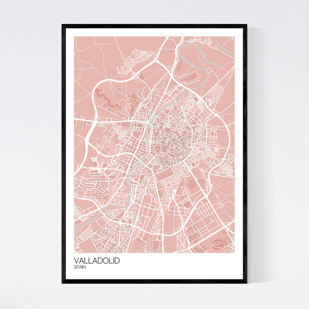 Valladolid City Map Print