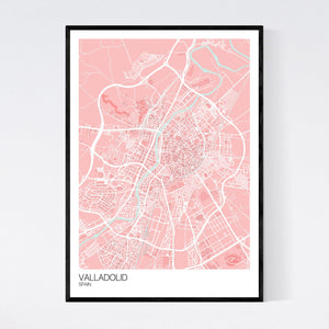 Valladolid City Map Print
