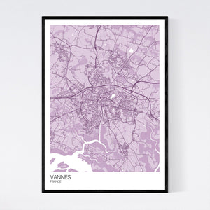 Vannes Town Map Print