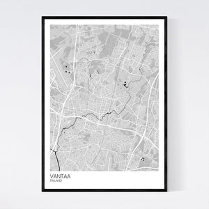 Vantaa City Map Print