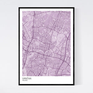 Vantaa City Map Print