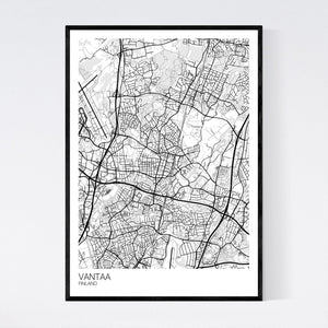 Vantaa City Map Print