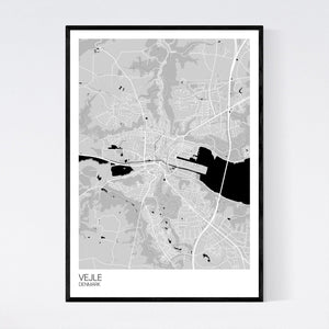 Vejle City Map Print
