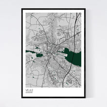 Load image into Gallery viewer, Vejle City Map Print