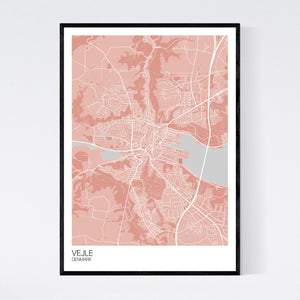 Vejle City Map Print
