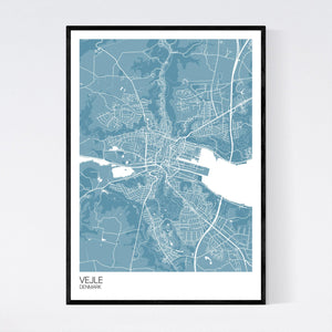 Vejle City Map Print