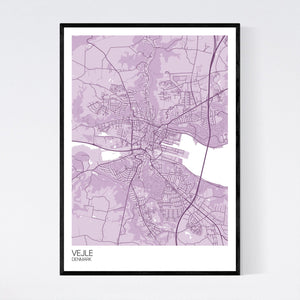Vejle City Map Print