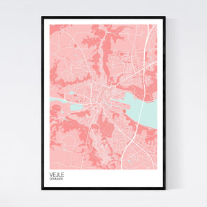 Vejle City Map Print