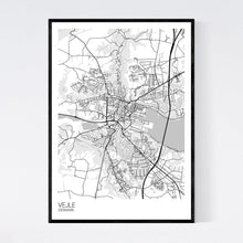 Load image into Gallery viewer, Vejle City Map Print