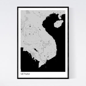 Vietnam Country Map Print