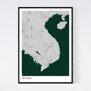 Vietnam Country Map Print